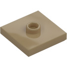 LEGO Donker zandbruin Plaat 2 x 2 met groef en 1 Midden Nop (23893 / 87580)