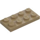 LEGO Tmavě žlutohnědá Deska 2 x 4 (3020)