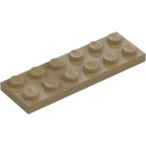 LEGO Donker zandbruin Plaat 2 x 6 (3795)