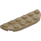 LEGO Donker zandbruin Plaat 2 x 6 met Afgeronde hoeken (18980)