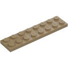 LEGO Dunkel Beige Platte 2 x 8 (3034)