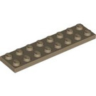 LEGO Dark Tan Plate 2 x 8 (3034)