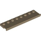 LEGO Dark Tan Plate 2 x 8 with Door Rail (30586)