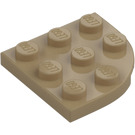 LEGO Tmavě žlutohnědá Deska 3 x 3 Kolo Roh (30357)