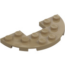 LEGO Mørk beige Plate 3 x 6 Rund Halv Sirkel med UtskjæRing (18646)