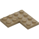 LEGO Donker zandbruin Plaat 4 x 4 Hoek (2639)