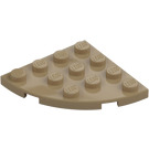 LEGO Dunkel Beige Platte 4 x 4 Rund Ecke (30565)