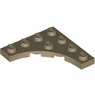 LEGO Dark Tan Plate 4 x 4 with Circular Cut Out (35044)