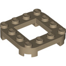 LEGO Dark Tan Plate 4 x 4 x 0.7 with Rounded Corners and 2 x 2 Open Center (79387)