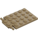 LEGO Mörk Gulbrun Platta 4 x 6 Trap Dörr Platt gångjärn (92099)