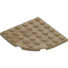 LEGO Tumma beige Levy 6 x 6 Pyöreä Kulma (6003)