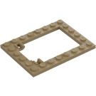 LEGO Mørk beige Plate 6 x 8 Trap Dør Ramme Plan Stifteholdere (92107)