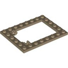 LEGO Dunkel Beige Platte 6 x 8 Trap Tür Rahmen Flush Pin Holders (92107)