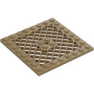 LEGO Beige scuro Piastra 8 x 8 con Griglia (Foro al centro) (4047 / 4151)