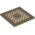 LEGO Dark Tan Plate 8 x 8 with Grille (No Hole in Center) (4151)