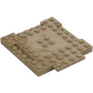 LEGO Mörk Gulbrun Platta 8 x 8 x 0.7 med Cutouts och Ledge (15624)