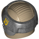 LEGO Dunkel Beige Rebel Commando Helm mit Eben Silber Band und Gelb Insignia (28627)
