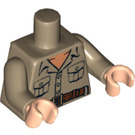 LEGO Tan foncé Rene Belloq Torse 2 poches et ceinture (973 / 76382)