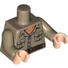 LEGO Mørkebrun Rene Belloq Torso 2 lommer og bælte (973 / 76382)