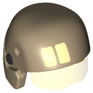 LEGO Dunkles Beige Resistance Trooper Helm mit Transparent Gelb Visier mit Zwei Quadrate (24979 / 35541)