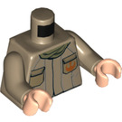 LEGO Mørk beige Resistance Trooper med Resistance logo Minifigur Overkropp (973 / 76382)