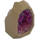 LEGO Dark Tan Rock with Transparent Dark Pink Crystal (49656)