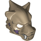 LEGO Dark Tan Saber-Tooth Tiger Mask with Fangs with Copper Chain and Purple Wounds (15083 / 17345)