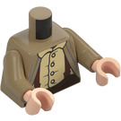 LEGO Dunkles Beige Samwise Gamgee mit Sand Blau Umhang Minifigur Torso (973 / 76382)