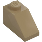 LEGO Mørk beige Skråning 1 x 2 (45°) (3040 / 6270)