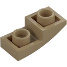 LEGO Tumma beige Luiska 1 x 2 Kaareva Käänteinen (24201)