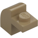 LEGO Mörk Gulbrun Backe 1 x 2 x 1.3 Böjd med Platta (6091 / 32807)