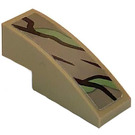 LEGO Dark Tan Slope 1 x 3 Curved with Plant Decoration Sticker (50950)