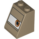 LEGO Dark Tan Slope 2 x 2 x 2 (65°) with Sarge's Eye with Bottom Tube (3678 / 94792)