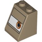 LEGO Tan Foncé Pente 2 x 2 x 2 (65°) avec Sarge's Œil avec tube inférieur (3678 / 94792)