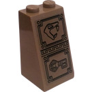 LEGO Dark Tan Slope 2 x 2 x 3 (75°) with Hissing Snake and Key (Right) Sticker Solid Studs (98560)