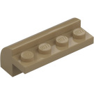 LEGO Dunkles Beige Schrägstein 2 x 4 x 1.3 Gebogen (6081)