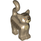 LEGO Dark Tan Standing Cat with Long Tail with Angry face and tan hair (75864 / 80829)