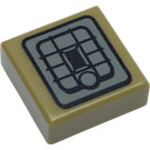 LEGO Dark Tan Tile 1 x 1 with Jetpack Decoration with Groove (3070 / 25446)