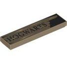 LEGO Dark Tan Tile 1 x 4 with 'HOGWARTS' (2431 / 103059)