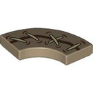 LEGO Dark Tan Tile 2 x 2 Curved Corner with Stiches (27925 / 106248)