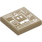 LEGO Dark Tan Tile 2 x 2 with Bobomb Diagram with Groove (3068 / 103779)