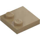 LEGO Dunkles Beige Fliese 2 x 2 mit Noppen auf Kante (33909)