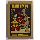 LEGO Dunkel Beige Fliese 2 x 3 mit Boxing Kangaroo Poster Aufkleber (26603)