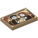 LEGO Dark Tan Tile 2 x 3 with Family Photo of Baby Harry Potter and His Parents Sticker (26603)