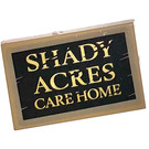 LEGO Dark Tan Tile 2 x 3 with Shady Acres Care Home Sticker (26603)