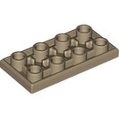 LEGO Dark Tan Tile 2 x 4 Inverted (3395)