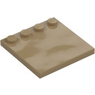 LEGO Mörk Gulbrun Bricka 4 x 4 med Knoppar på Kant (6179)