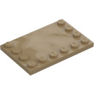 LEGO Tmavě žlutohnědá Dlaždice 4 x 6 s Cvočky na 3 Edges (6180)