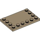 LEGO Dark Tan Tile 4 x 6 with Studs on 3 Edges (6180)