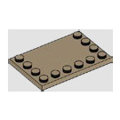 LEGO Donker Zandbruin Tegel 4 x 6 met Studs Aan 3 Edges (6180)